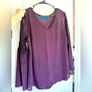 Apt. 9 Purple Long Sleeve Blouse